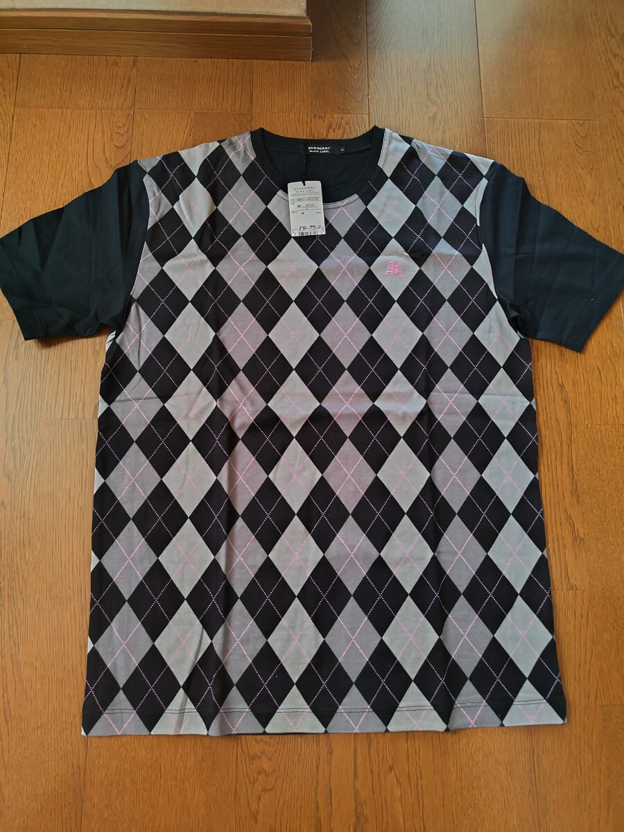 未使用 タグ付 バーバリーブラックレーベル 山陽商会 半袖Tシャツ 黒 サイズ3 Lサイズ相当 レターパックライト370円の画像1
