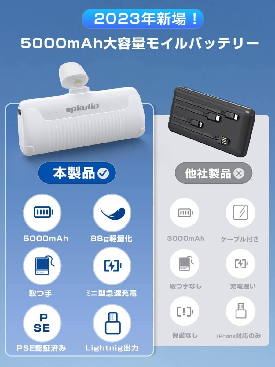 モバイルバッテリー 軽量 小型 ミニ 大容量 携帯充電器 iphone