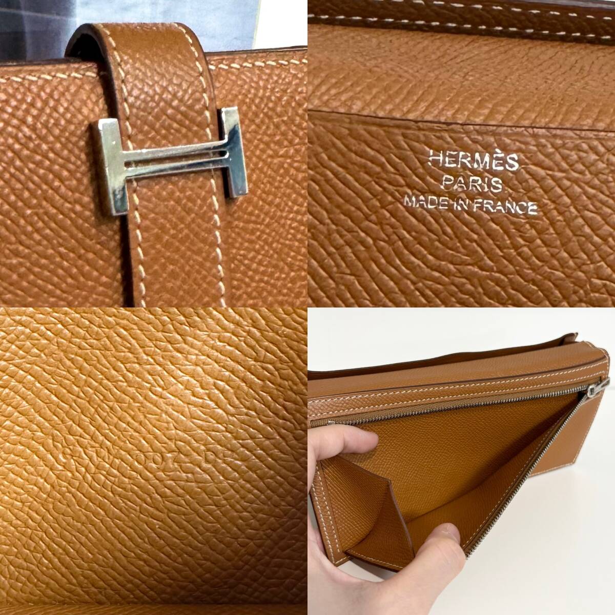 33730 美品 HERMES エルメス ベアンスフレ エプソン