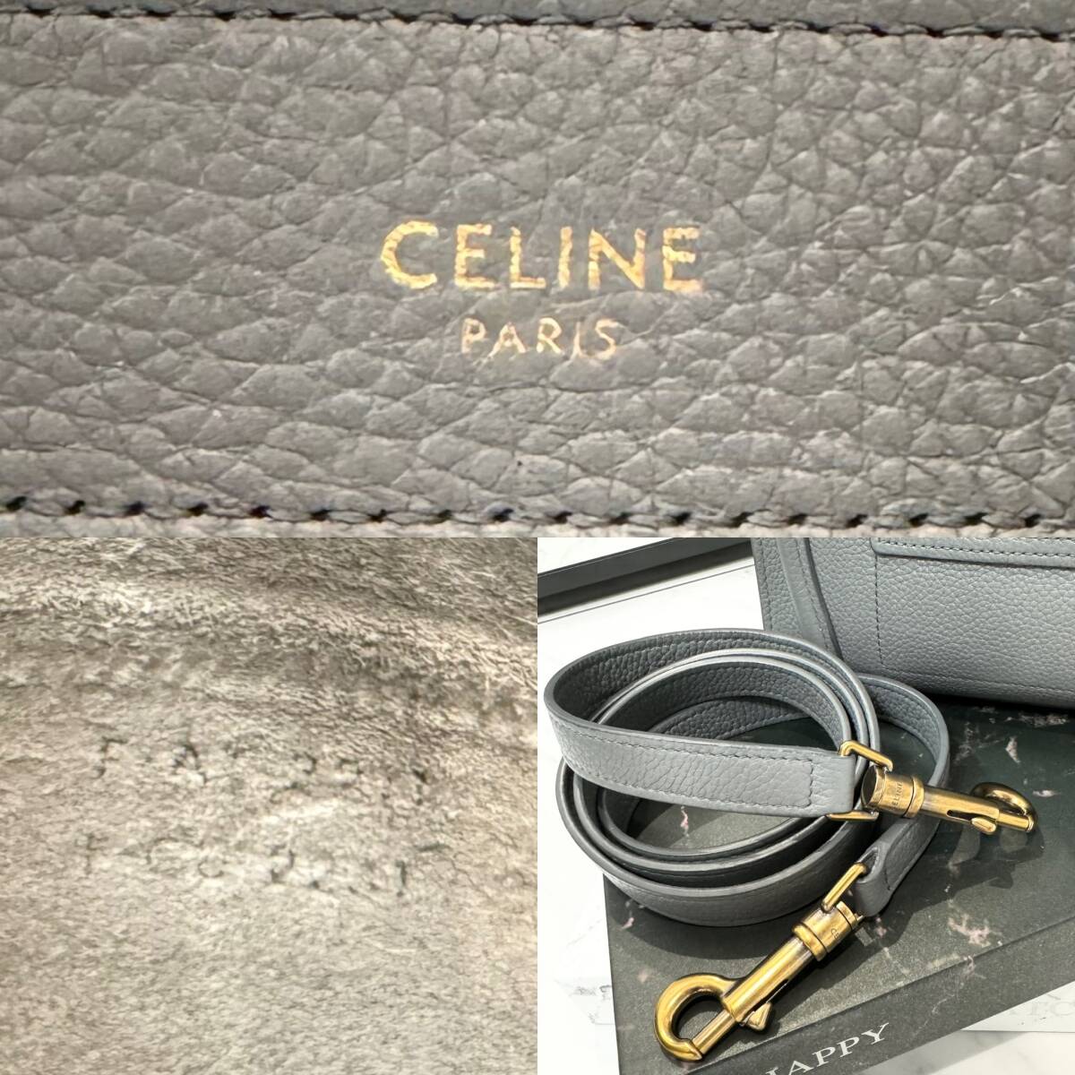 33755 新ロゴ　CELINE　セリーヌ　ラゲージ　ナノショッパー　