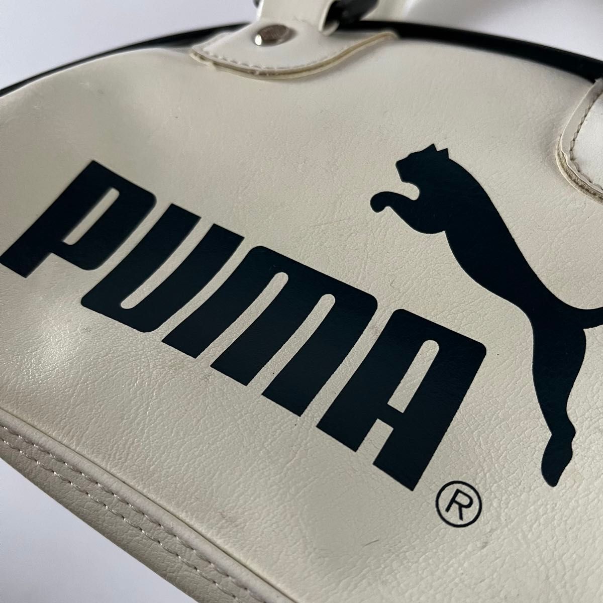 【00s puma】ハンドバッグ　y2k レザー　本革　好配色　古着