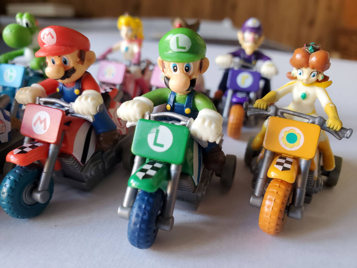  Mario Cart мотоцикл. игрушка Choro Q 10 шт. комплект дополнение super Mario 