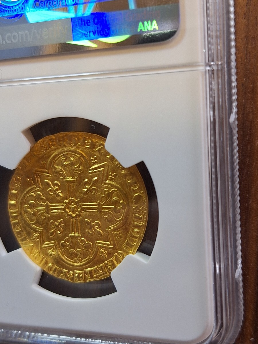 【鑑定品】フランス　ムートンドール　ジャン2世(1350-1364) le Bon(善良王)　NGC-AU　完全未使用品　NGC　古銭　金貨　鑑定済み　コイン_画像4