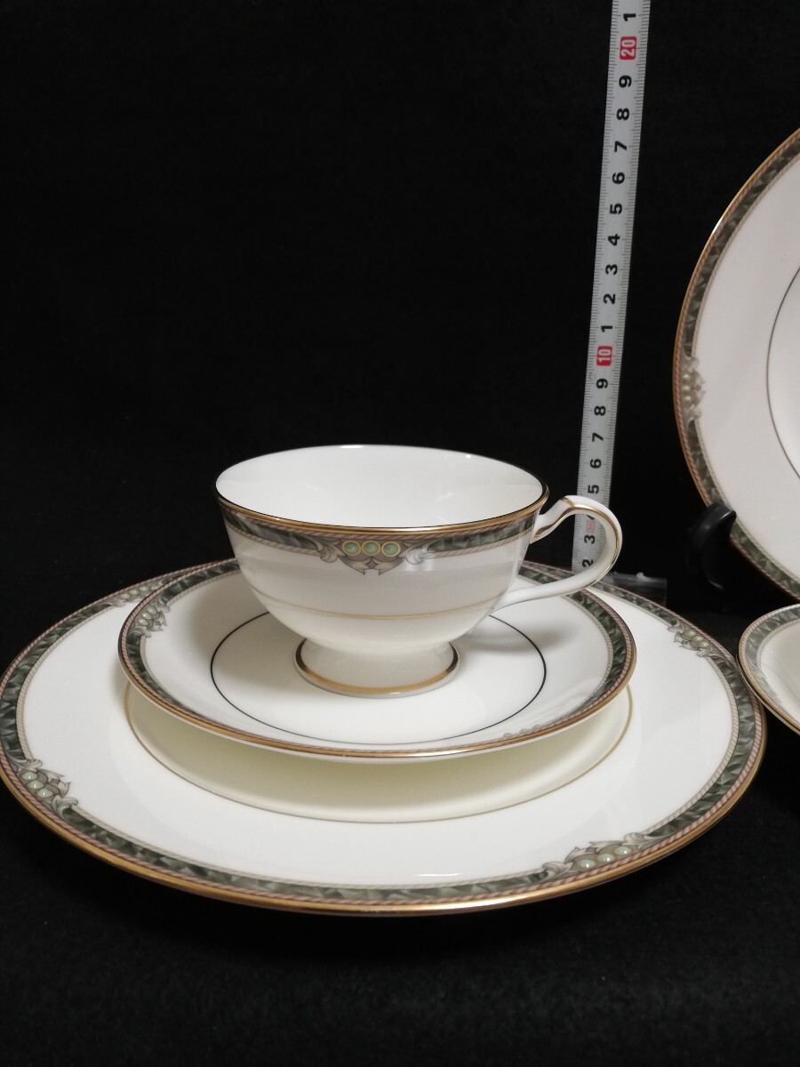 CS5124. Noritake ノリタケ STREAM SIDE カップ＆ソーサー ティーカップ コーヒーカップ 2客 ケーキ皿　2枚セット/80_画像2