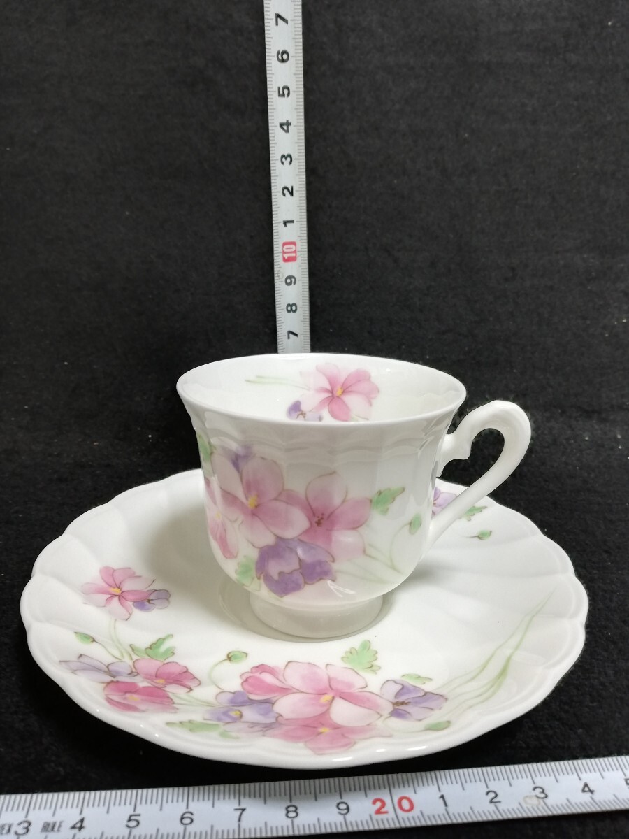 CS51311.【未使用】Noritake　ノリタケ　スタジオコレクション　カップ ソーサー 花柄 ティーカップ コーヒーカップ　1客/60_画像1