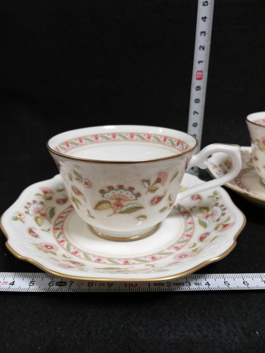 CS5144.【未使用】 Noritake ノリタケ　コンテンポラリー カップ ソーサー 花柄 ティーカップ コーヒーカップ 2客/60_画像3