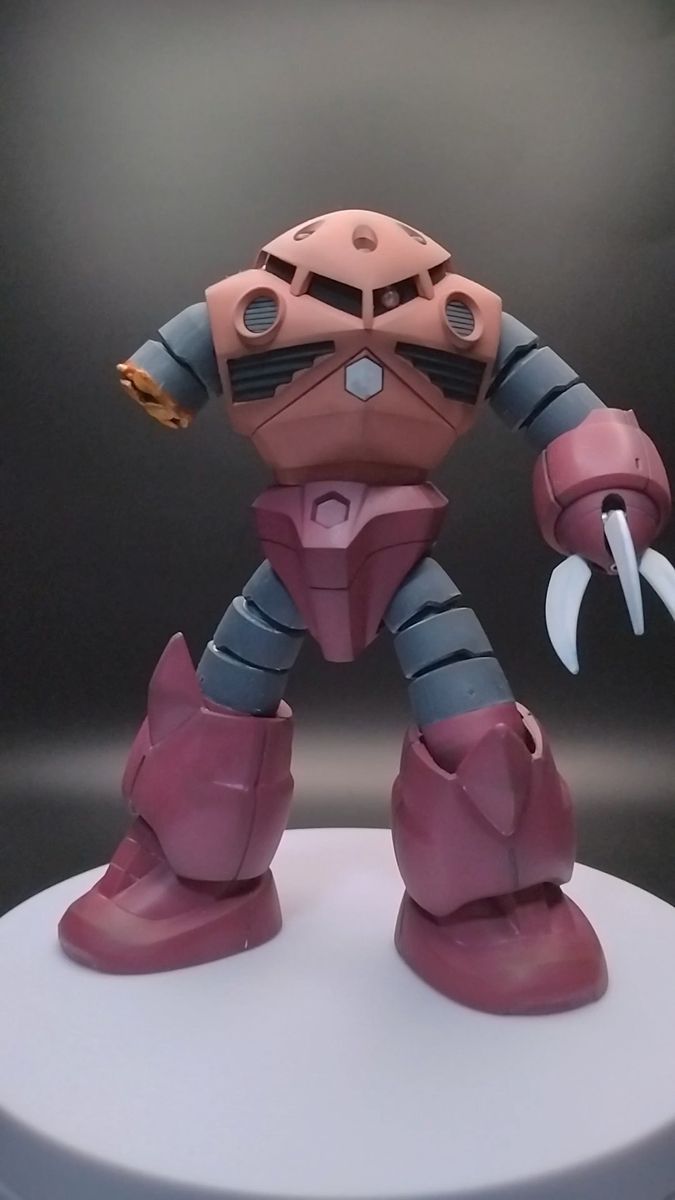 【ジャンク】機動戦士ガンダム HGUC シャア専用 ズゴック 完成品　アクションベース7付き