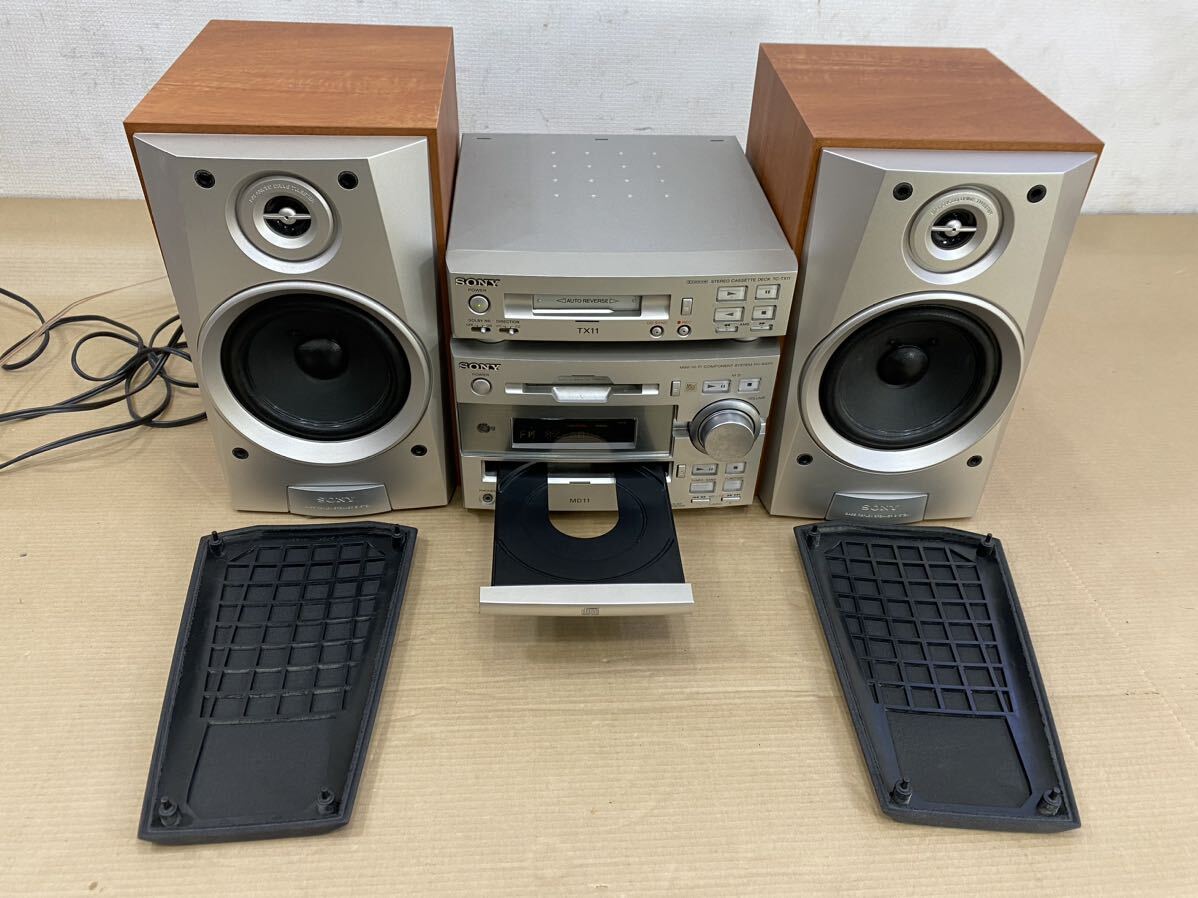 SONY ソニー オーディオコンポ コンパクトディスクレシーバー HCD-MD313 カセットデッキ TC-TX11 / スピーカー SS-MD11_画像3