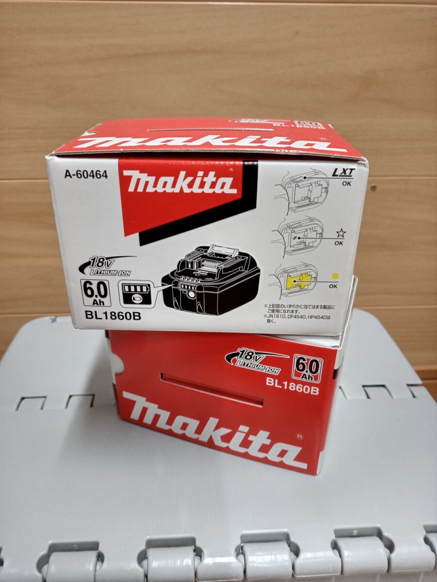 新品 未使用 未開封 出品多数　マキタ　makita 18V充電池 BL1860B 2個まとめて　リチウムイオンバッテリー 雪マーク_画像1