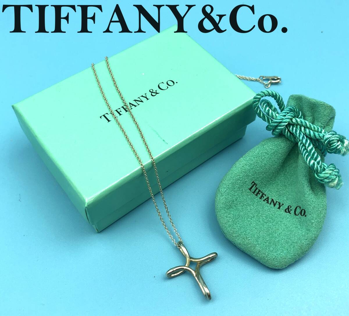 7703302-1【TIFFANY&Co.】ティファニー/オープンクロス/ネックレス/ペンダント/エルサペレッティ/シルバー/SV925_画像1