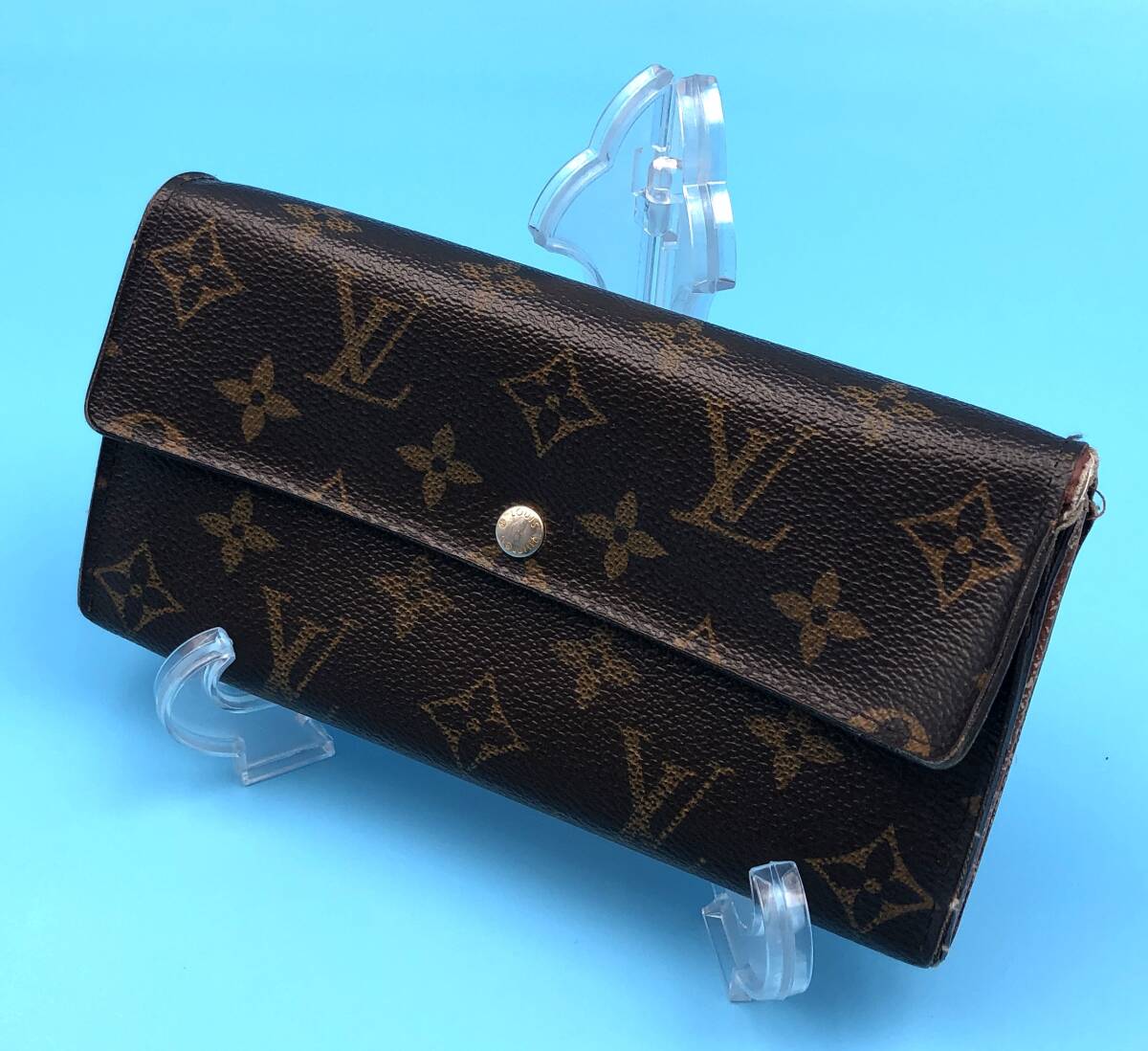 7703300-1【LOUIS VUITTON】ルイヴィトン/モノグラム/LV/長財布/二つ折り/小銭入れ/札入れ/ポルトフォイユ サラ/財布/ウォレット_画像2