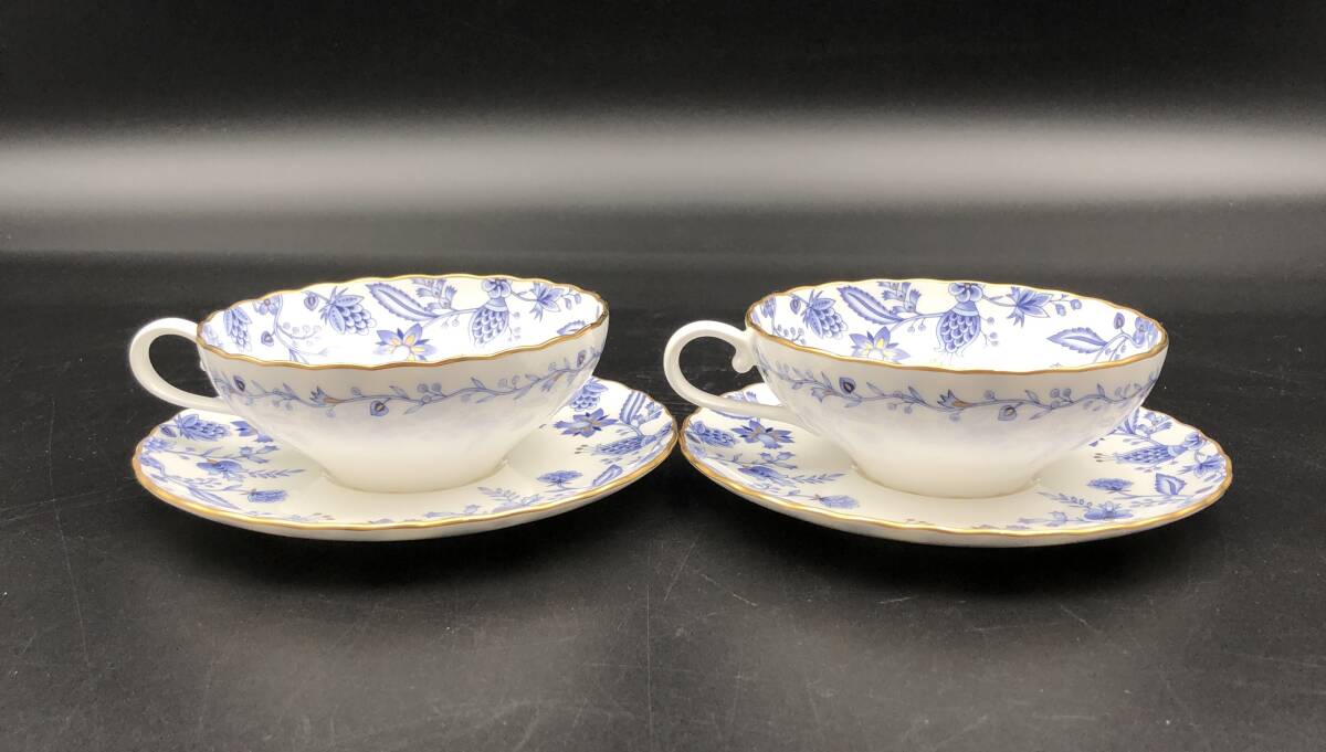 7702901-3【Noritake】BLUE SORRENTINO/ノリタケ/ブルーソレンティーノ/ペアカップ＆ソーサー/カップ＆ソーサー/2客セット_画像4