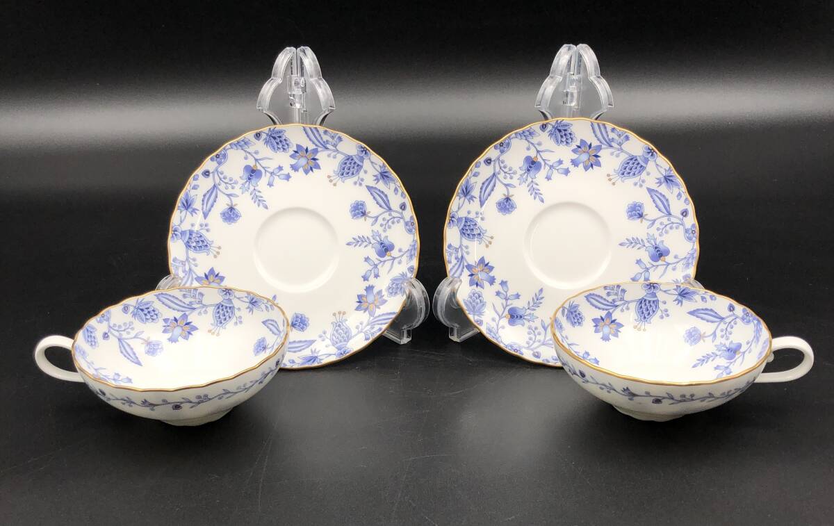 7702901-3【Noritake】BLUE SORRENTINO/ノリタケ/ブルーソレンティーノ/ペアカップ＆ソーサー/カップ＆ソーサー/2客セット_画像7