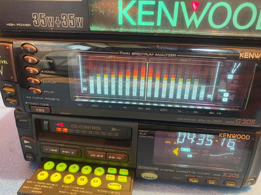 KENWOOD X205 G205 cassette, tuner graphic equalizer real movement goods Kenwood 92 year about old car tape high class machine 