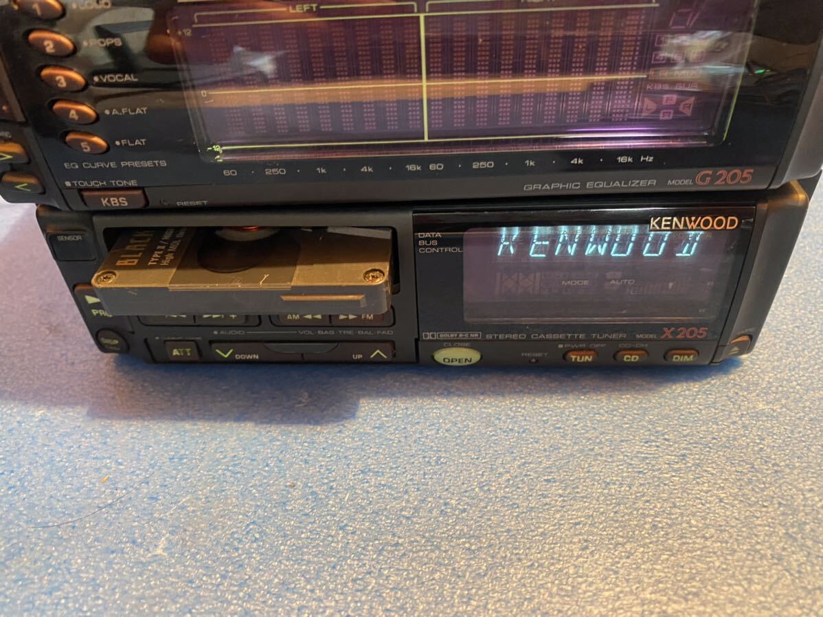 KENWOOD X205 G205 cassette, tuner graphic equalizer real movement goods Kenwood 92 year about old car tape high class machine 