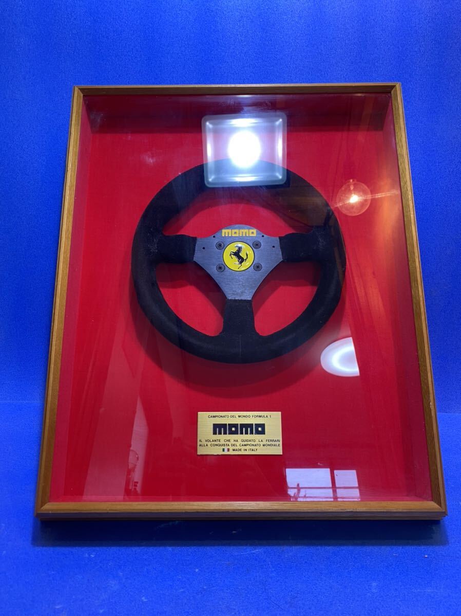 フェラーリ F1 MOMO ステアリング アイルトン・セナ 額縁 ayrton senna ハンドル steering wheel _画像1