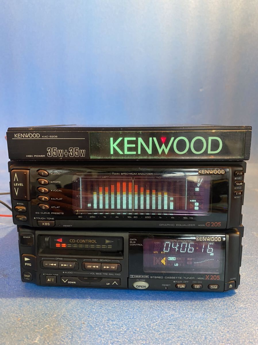 KENWOOD X205 G205 cassette, tuner graphic equalizer real movement goods Kenwood 92 year about old car tape high class machine 