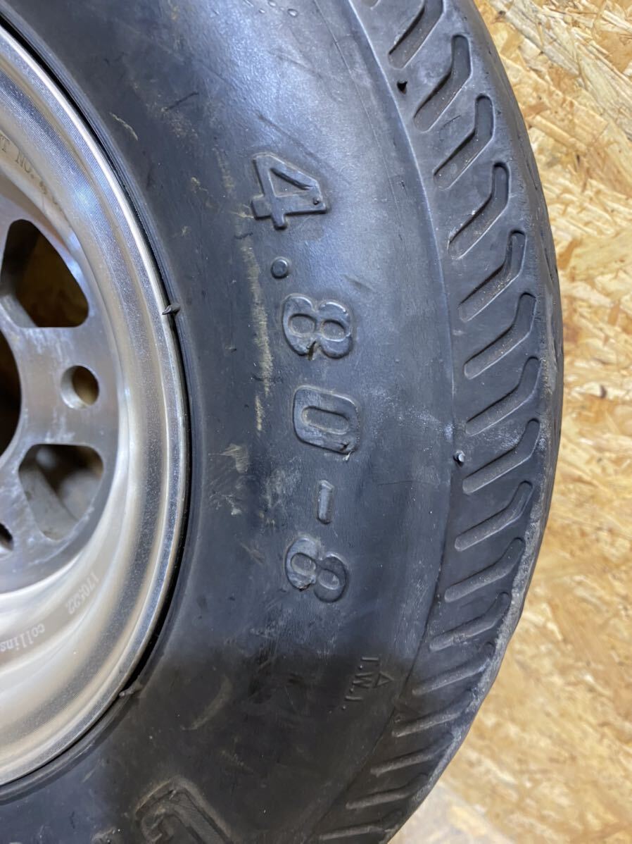  wrecker car tire aluminium wheel JAF 8 -inch 5 hole load service 2 pcs set collins 211M Collins Dolly 4.80×8