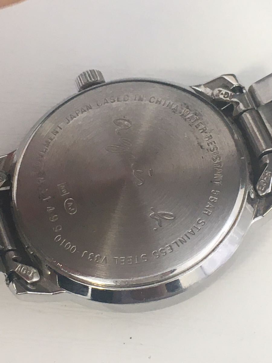 agnes b. アニエスベー レディース腕時計　金属ベルト　クオーツ　V33J-0010 電池切れ　動作未確認_画像5