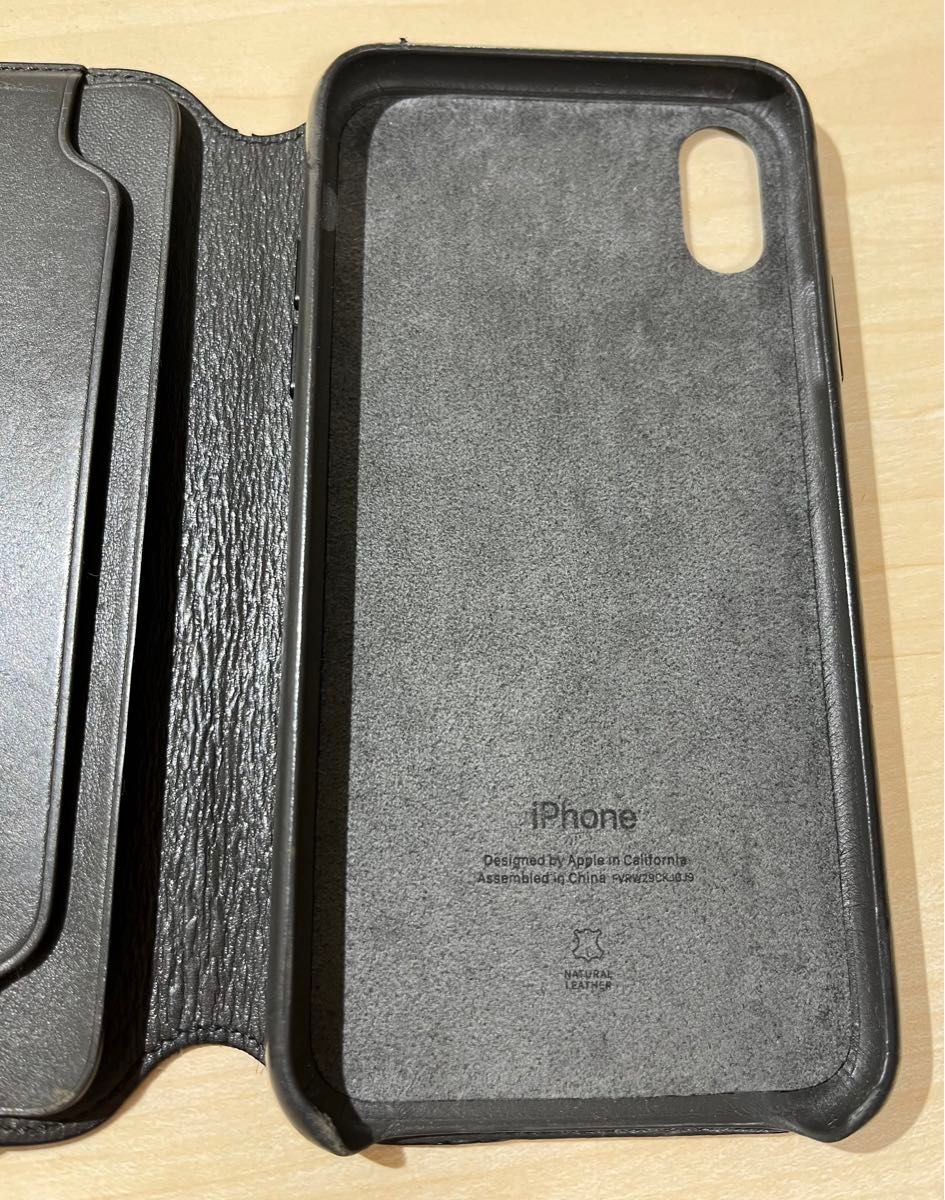 iPhone X  レザー　FOLIO   手帳型ケース　黒