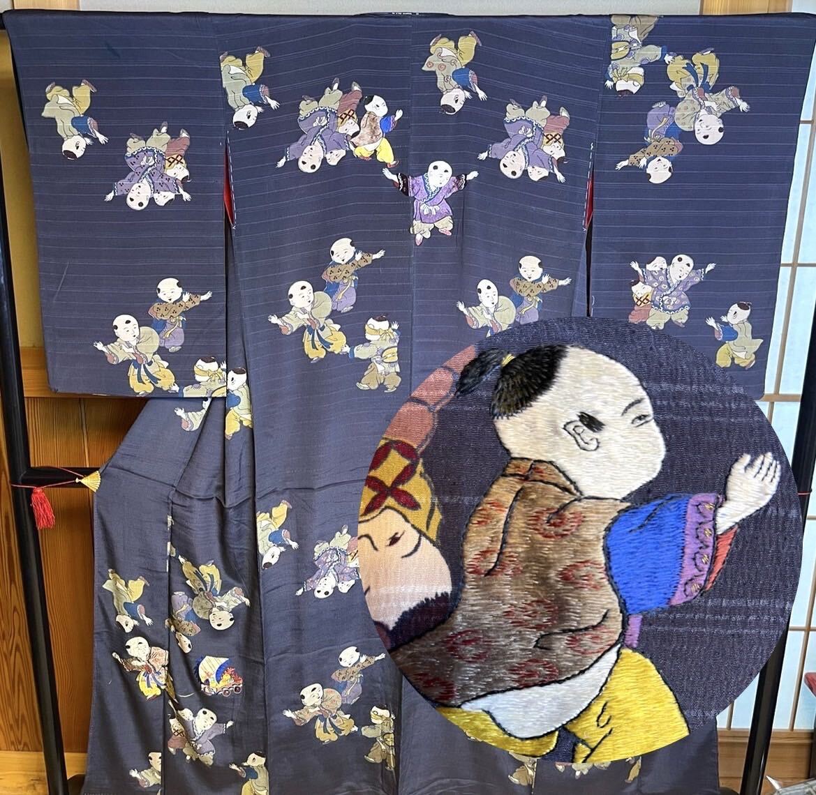  вышивка Tang . кимоно цветок античный кимоно obi шелк натуральный шелк античный редкость переделка obi retro 