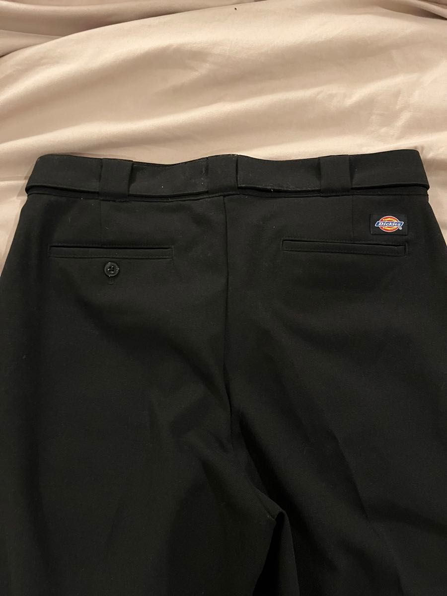 未使用品 ナノユニバース 別注 Dickies ディッキーズ ベルト スラックス パンツ チノパン ブラック メンズ L