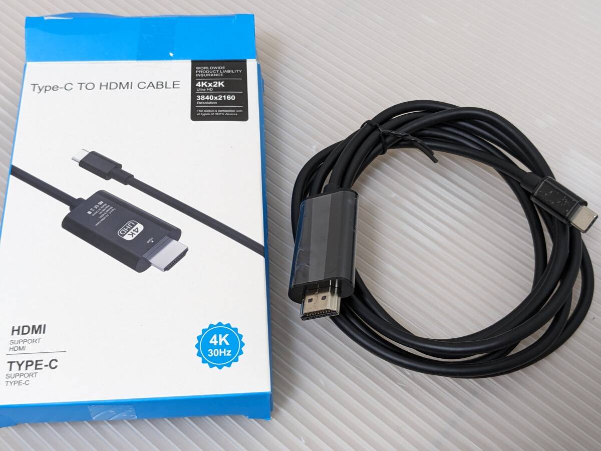 【一円スタート】JUCONU USB Type C HDMI 変換アダプター変換ケーブル 2m「1円」IKE01_1491_画像1