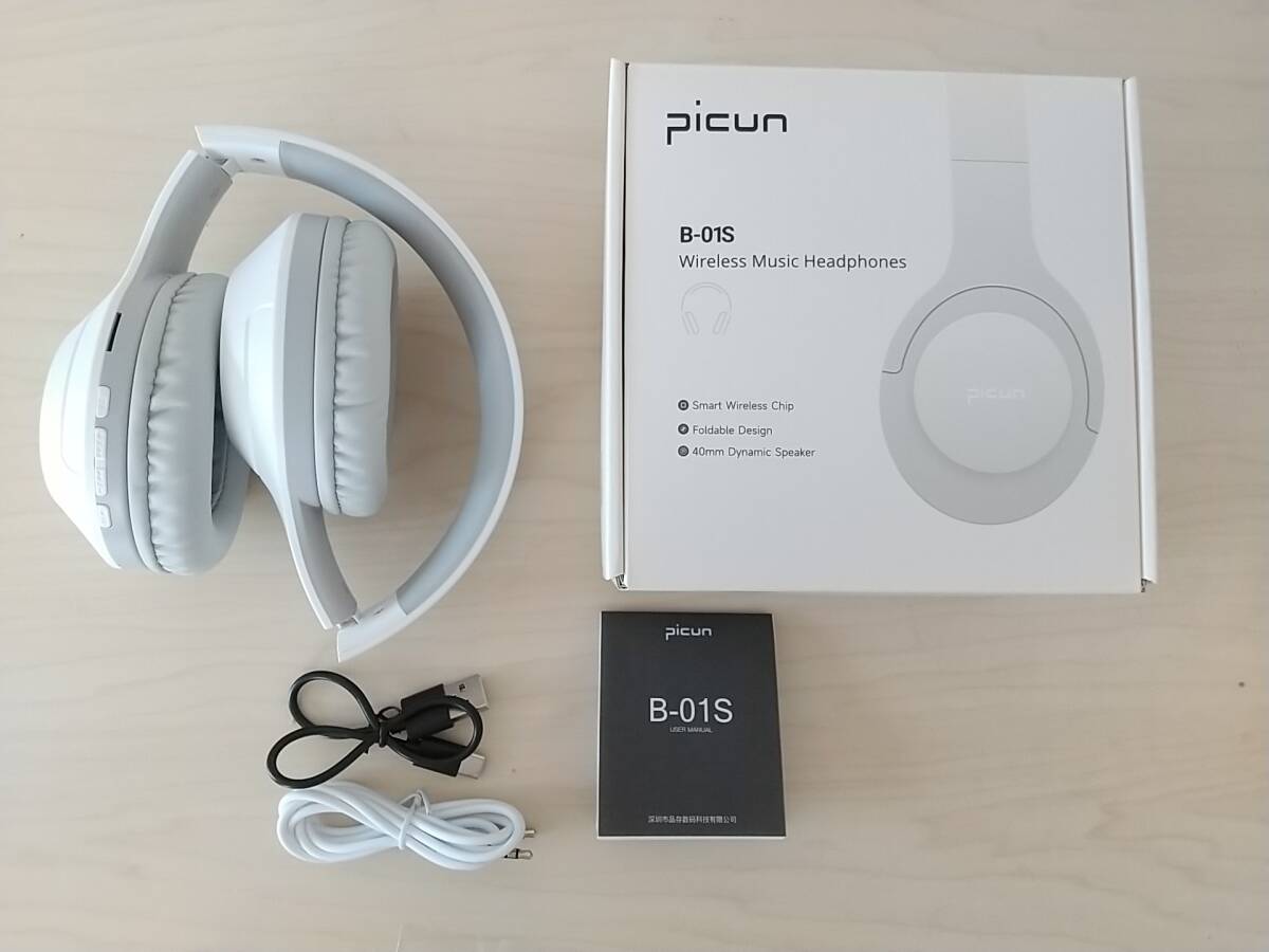 【一円スタート】Picun ワイヤレスヘッドホン オーバーイヤーヘッドホン アップグレード版 Bluetooth V5.3 「1円」 HOS01_0943_画像1