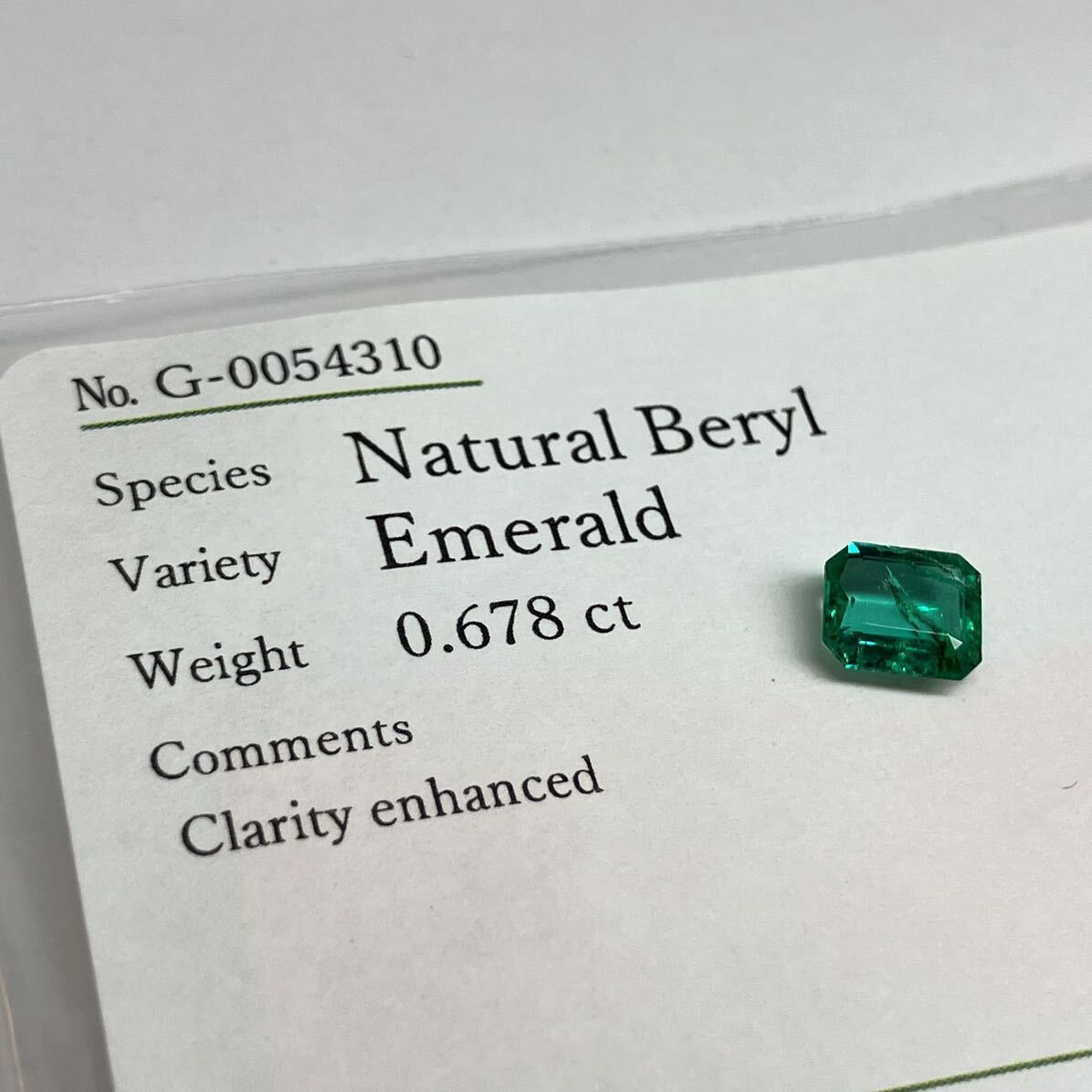 ★天然エメラルド0.678ct★m 約6.3×5.4mmソーティング付 ルース 裸石 宝石 ジュエリーjewelry emerald_画像3