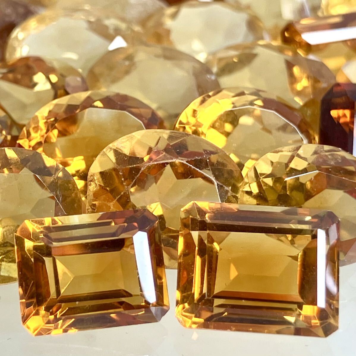 大量!!●天然シトリンおまとめ300ct●m ルース 裸石 宝石 ジュエリー jewelry citrine 黄水晶 クォーツ ②_画像2