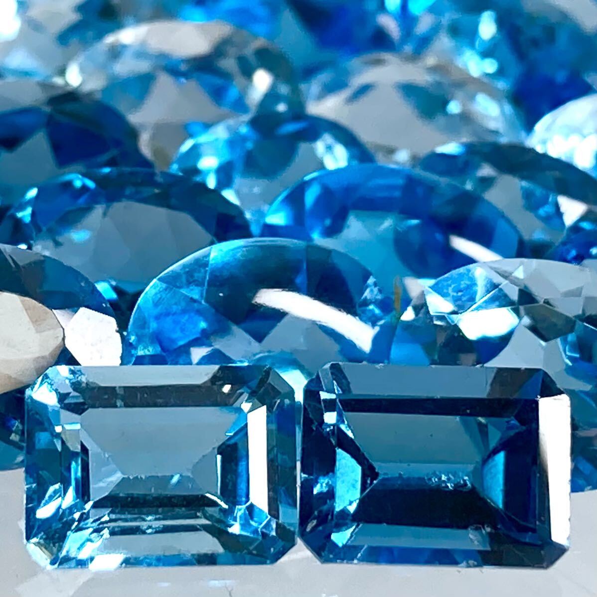 大量!!●天然ブルートパーズおまとめ200ct●m ルース 裸石 ジュエリー ブルートパーズ jewelry blue topaz ②_画像2