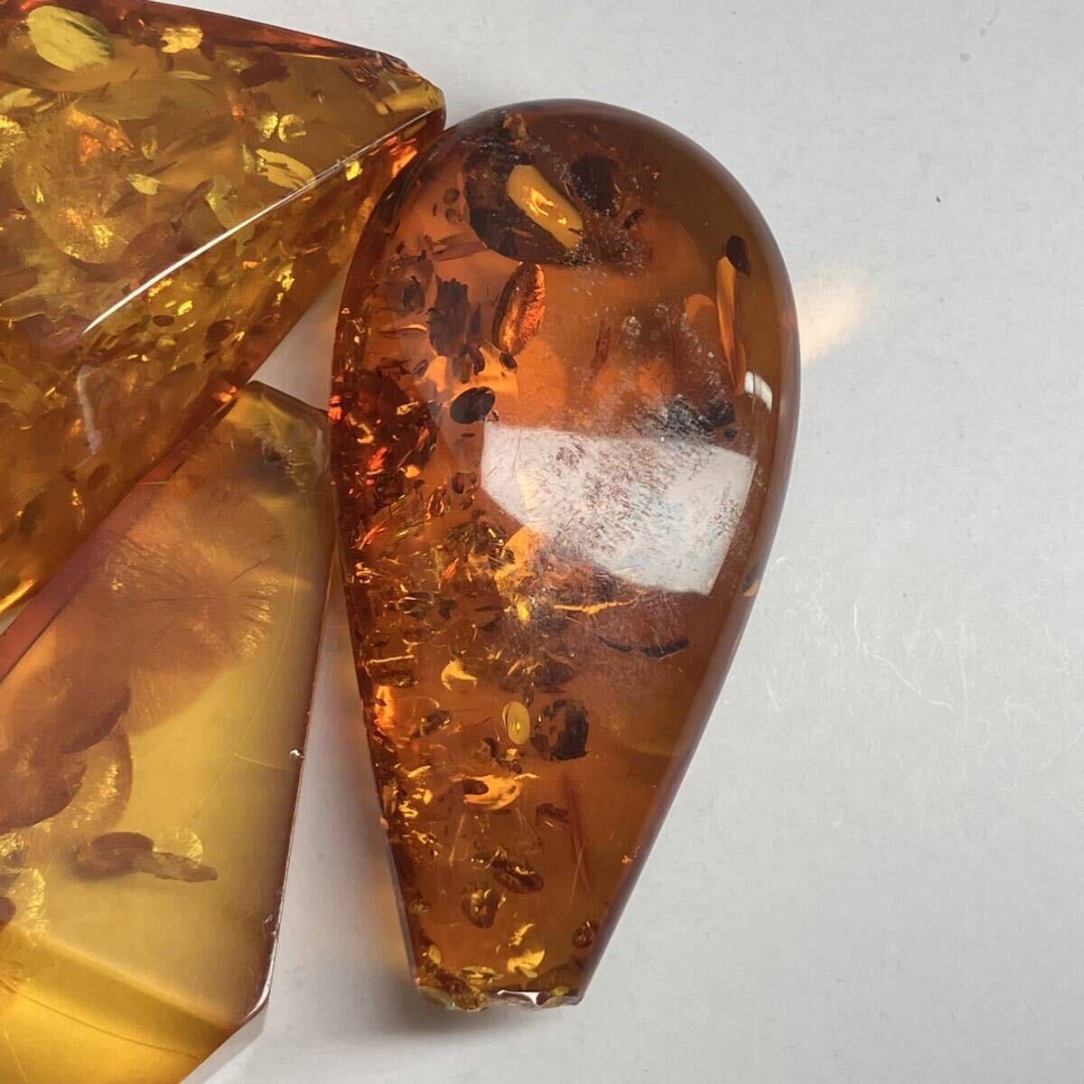 ★天然琥珀3点おまとめ200ct★m ルース 裸石 宝石 ジュエリー jewelry amber アンバー_画像3