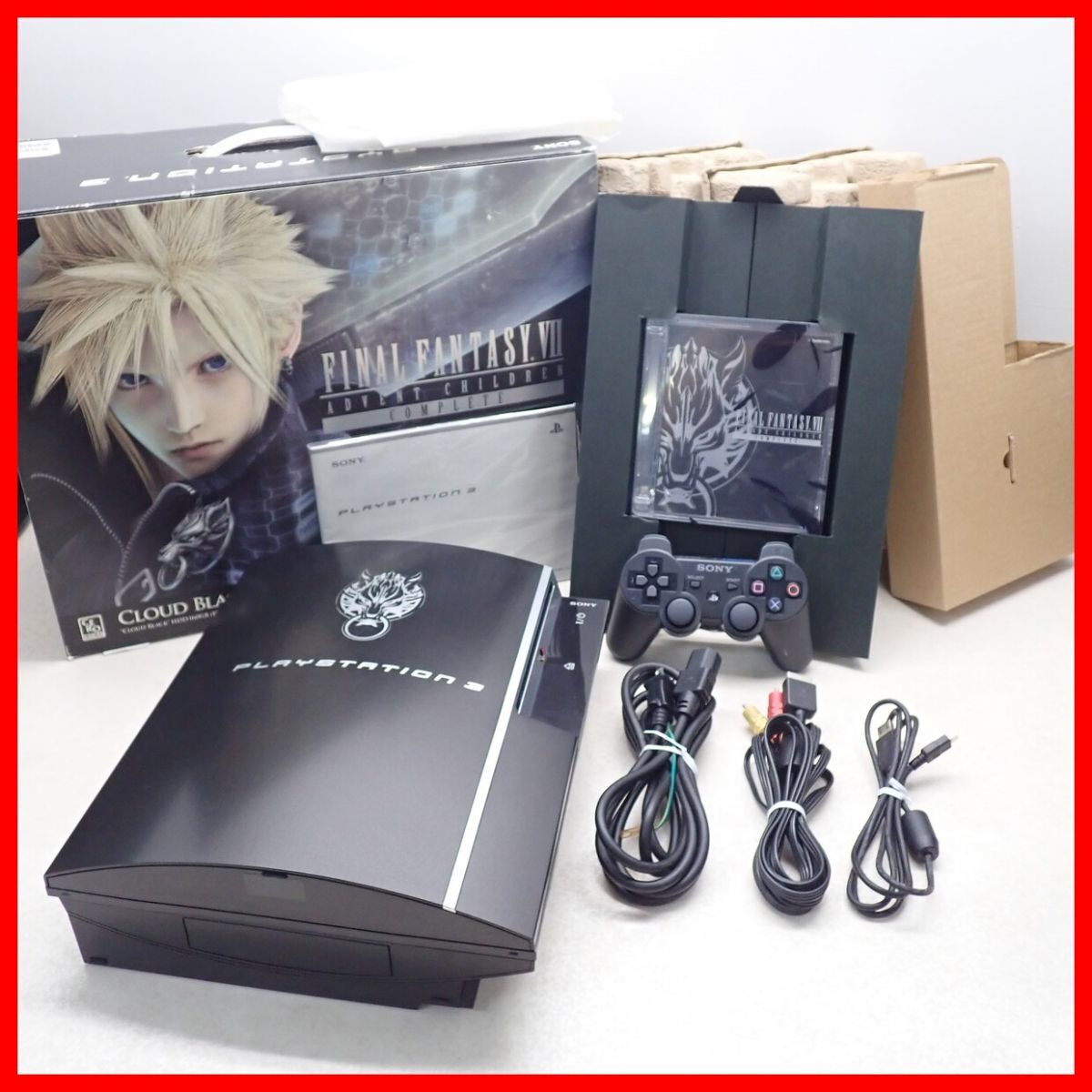 PS3 PlayStation 3 корпус CECHQ00 AC FINAL FANTASY VII ADVENT CHILDREN COMPLETE CLOUD BLACK + XIII Trial Version Set коробка мнение есть Junk [20