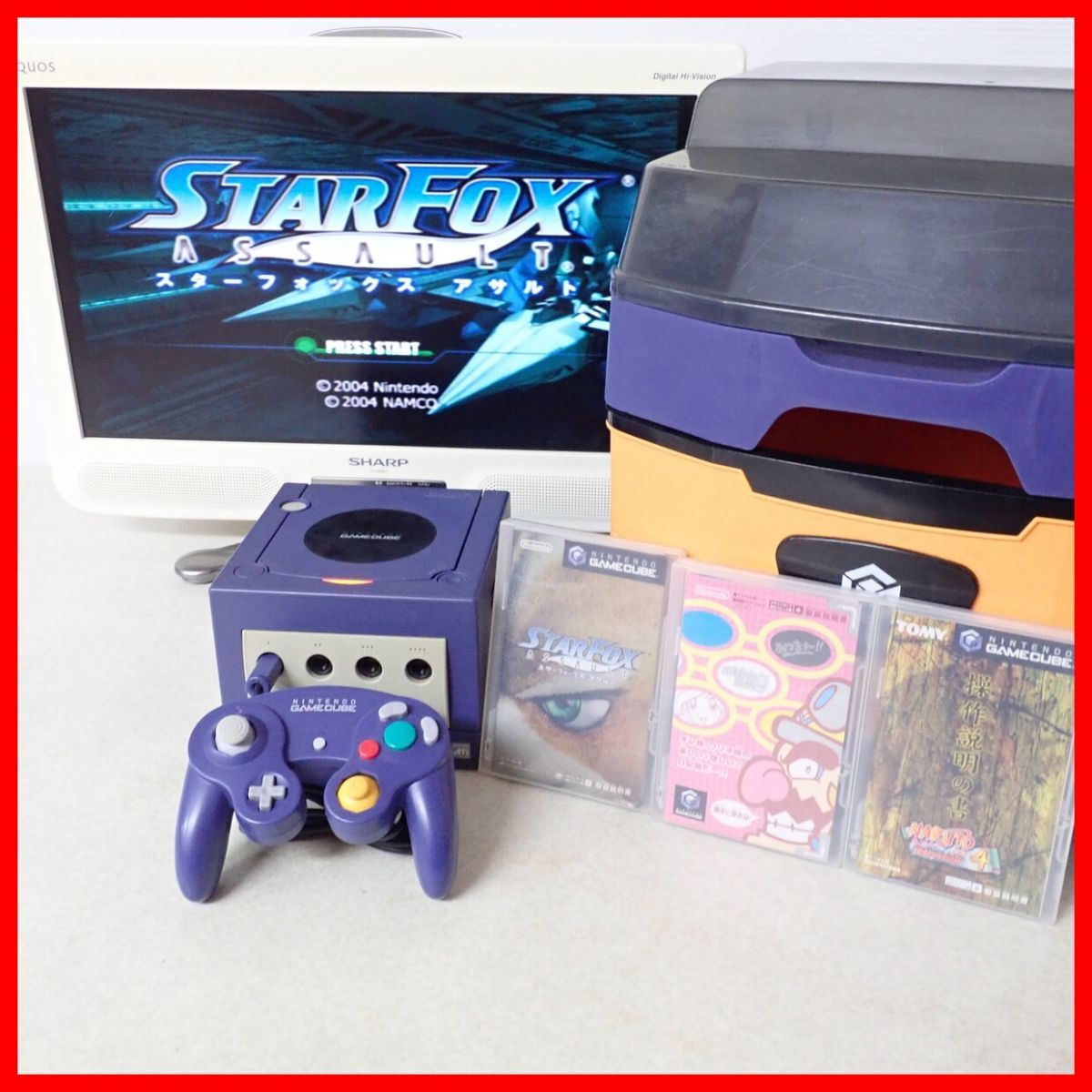  operation goods GC Game Cube body violet + Game Cube for station rack + soft 3 pcs set nintendo Nintendo[40