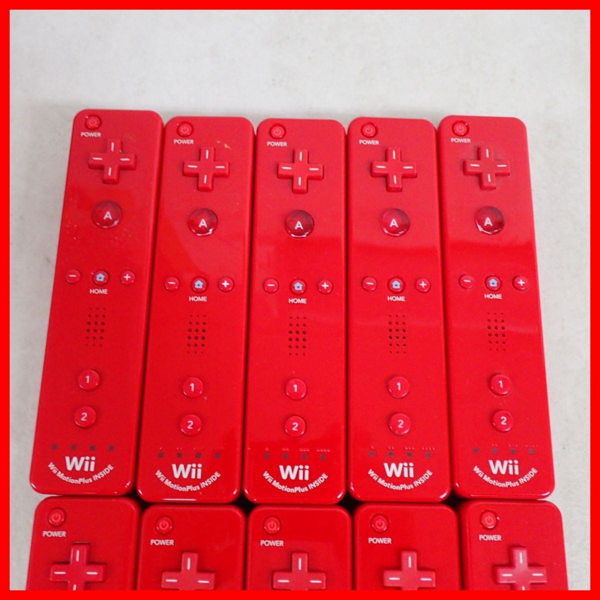 Wii コントローラ Wiiリモコンプラス RVL-036 アカ まとめて10個 大量セット 任天堂 Nintendo シリコンカバー付【10_画像2
