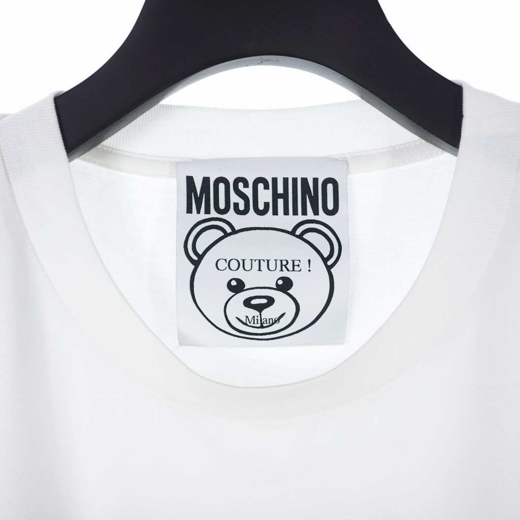 未使用品 モスキーノ MOSCHINO 20SS バッド テディベア プリント Tシャツ カットソー 半袖 XL ホワイト 白 A0711 レディース_画像3
