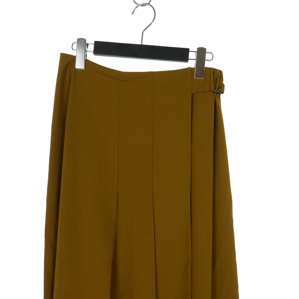 未使用品 スタジオニコルソン STUDIO NICHOLSON PLEATED WRAP SKIRT プリーツ ラップスカート 1 マスタード SNW-989 レディース_画像4