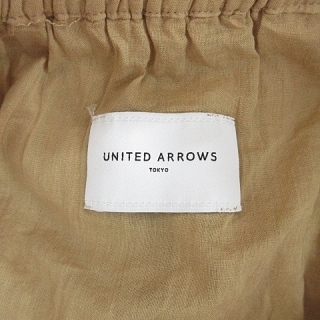 ユナイテッドアローズ UNITED ARROWS スカート ロング ギャザースカート 総ゴム コットン 綿 キャメル 茶 36 レディース_画像3