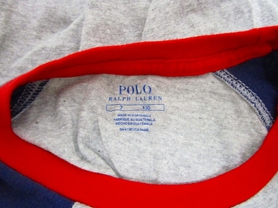 ポロ ラルフローレン POLO RALPH LAUREN 刺繍ロゴ 半袖 Tシャツ カットソー ワッペン 男の子 グレー ネイビー 赤 130cm 0511 キッズ_画像6