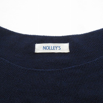 ノーリーズ Nolley's カットソー ニット 七分袖 コットン 38 紺 ネイビー レディース_画像4