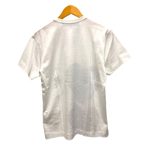未使用品 プレイコムデギャルソン PLAY COMME des GARCONS YZ-T046 Tシャツ クルーネック コットン プリント ロゴ 半袖 S ホワイト メンズ_画像2