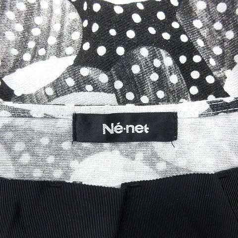  Ne-Net Ne-net вязаный cut and sewn лодка шея ламе общий рисунок точка длинный рукав 2 чёрный черный /AU женский 