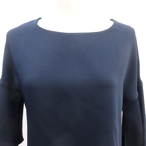  Rope ROPE shirt blouse flair sleeve 7 minute sleeve 36 navy blue navy /AU lady's 