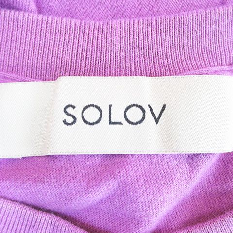 ソロヴ SOLOV 半袖 Tシャツ カットソー 紫系 パープル プリント レディース_画像3