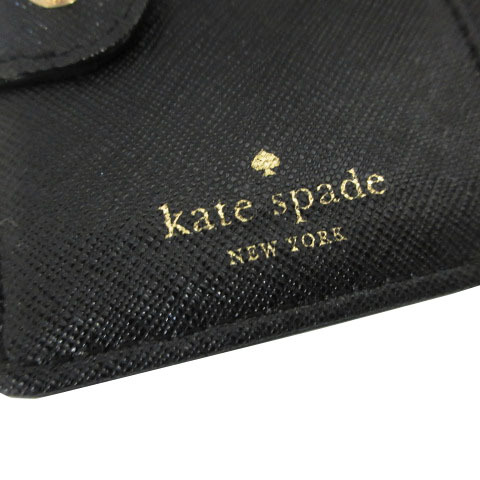 ケイトスペード KATE SPADE ミニ財布 二つ折り PVCレザー 型押し ロゴ バイカラー 配色 ブラック 黒 ベージュ レディース_画像9
