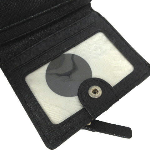 ケイトスペード KATE SPADE ミニ財布 二つ折り PVCレザー 型押し ロゴ バイカラー 配色 ブラック 黒 ベージュ レディース_画像4
