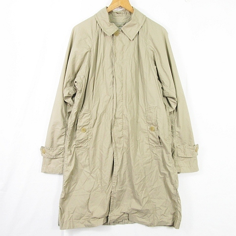 goagoa turn-down collar coat long height cotton M light beige kz3510 lady's 