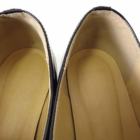 シューズ 靴 エナメル レザー メダリオン モンクストラップ 37 黒 ブラック 23.5cm くつ レディース_画像6