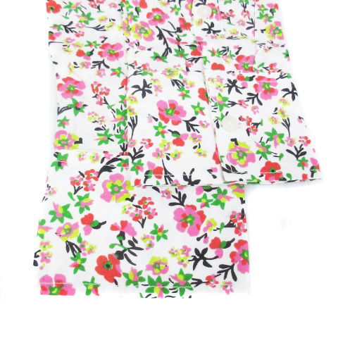  united * color z*ob* Benetton casual shirt long sleeve floral print multicolor oversize XS pink white white lady's 