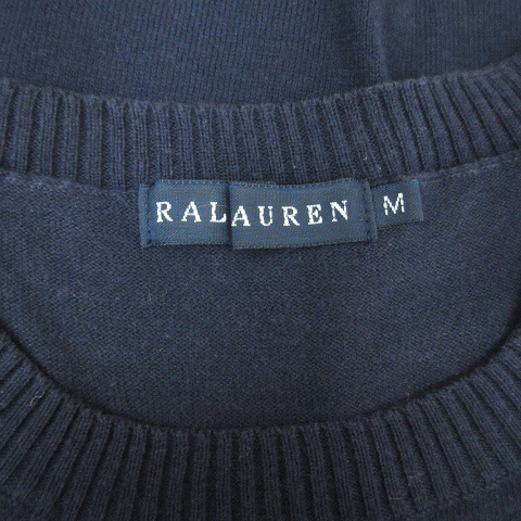  Ralph Lauren RALPH LAUREN the best pull over crew neck plain M navy blue navy /FF10 lady's 